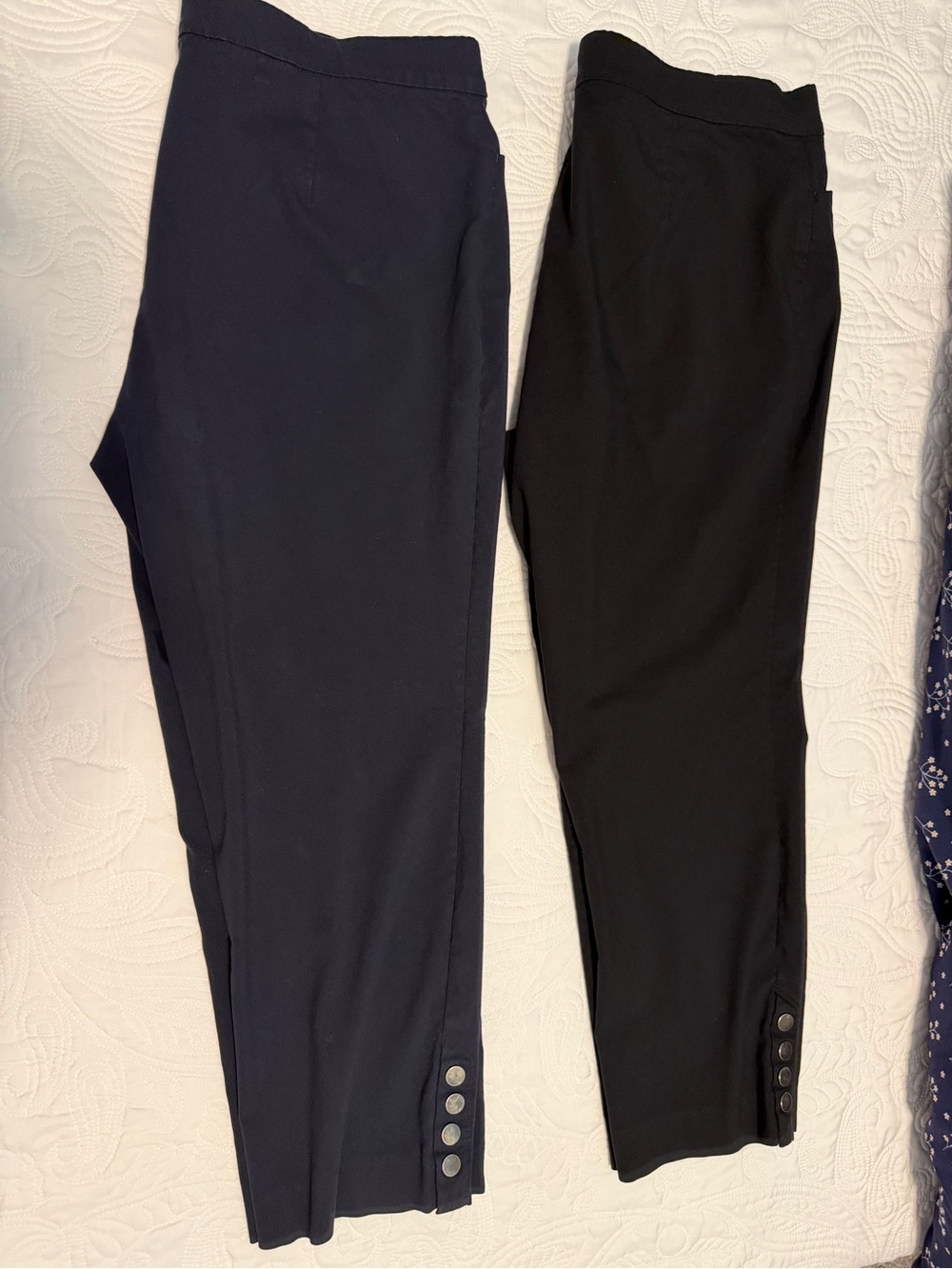 Liz Claiborne Navy & Black Cropped Ankle Pants Duo
